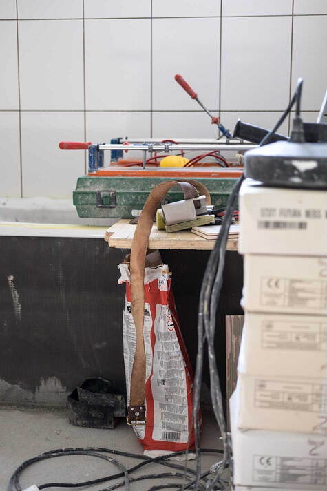 Plattenarbeiten bei einer Badsanierung