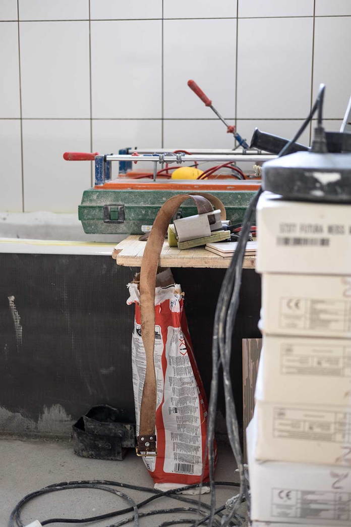 Plattenarbeiten bei einer Badsanierung