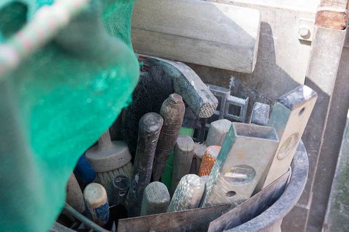 Bereitgestelltes Handwerkzeug unserer Maurer